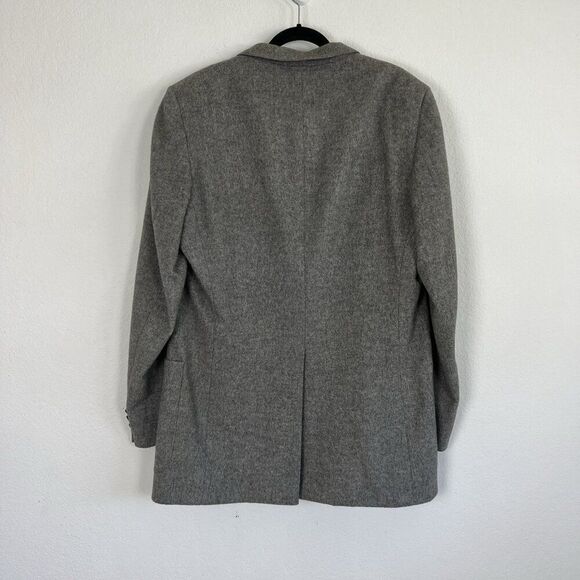 Vintage LANVIN Mens Grey CAMEL HAIR Classic Fit Sport Coat Blazer Jacket Size 48 - Picture 2 of 13